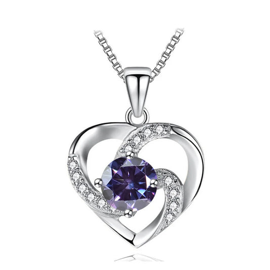 Moissanite Heart Necklace S925 Silver